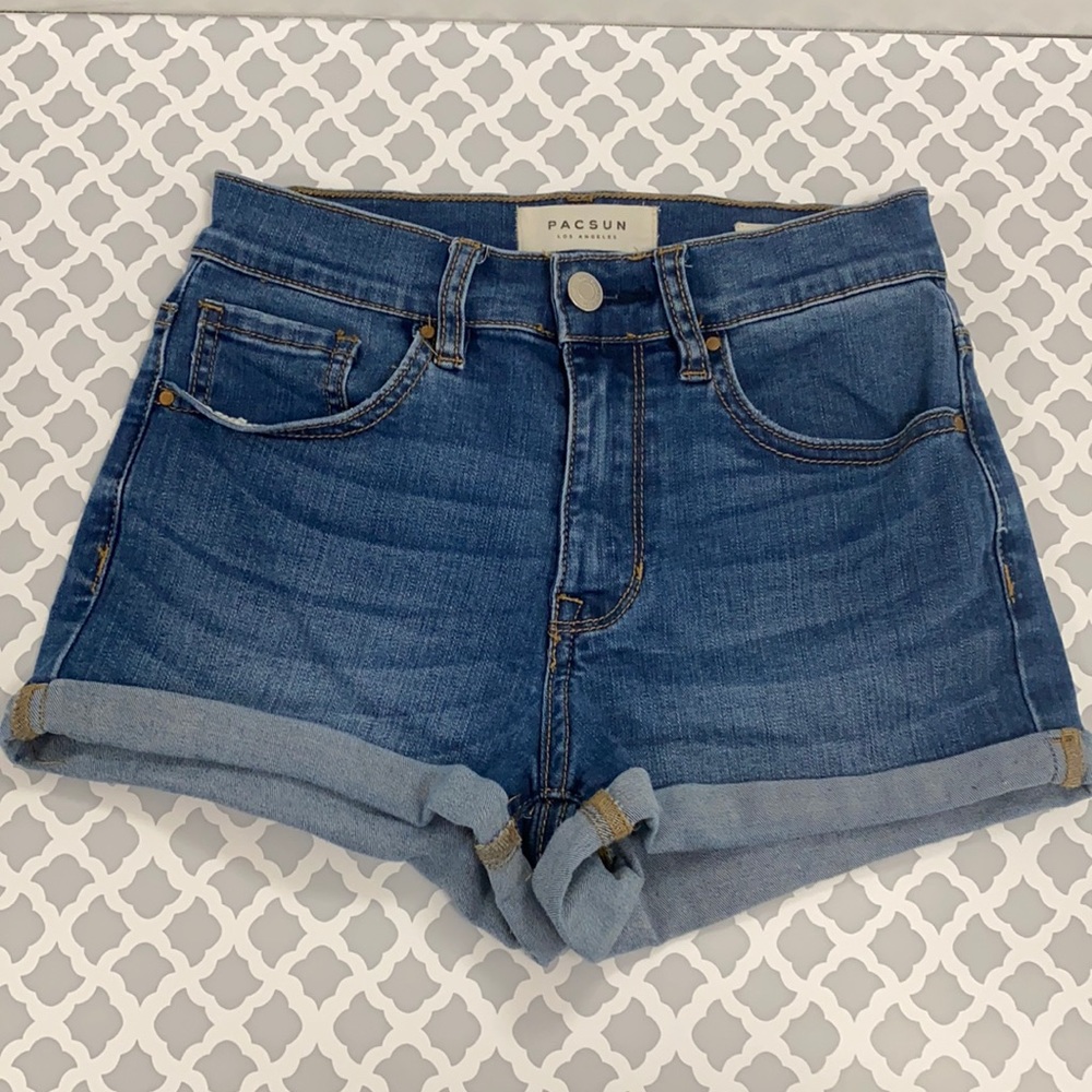 PACSUN Juniors Denim Shortie Shorts Size 24